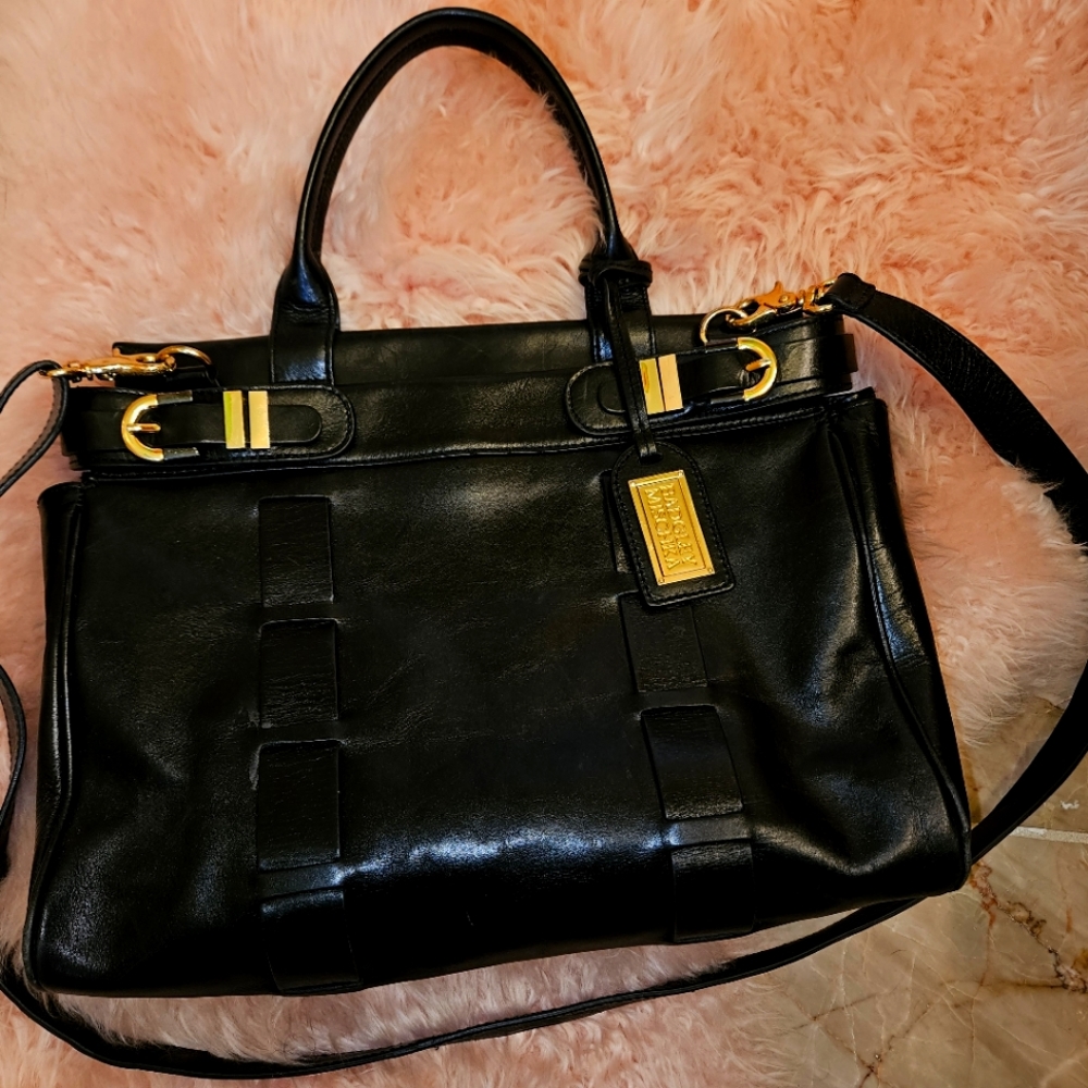 Woven Leather Crossbody Convertible Bag Badgley Mischka